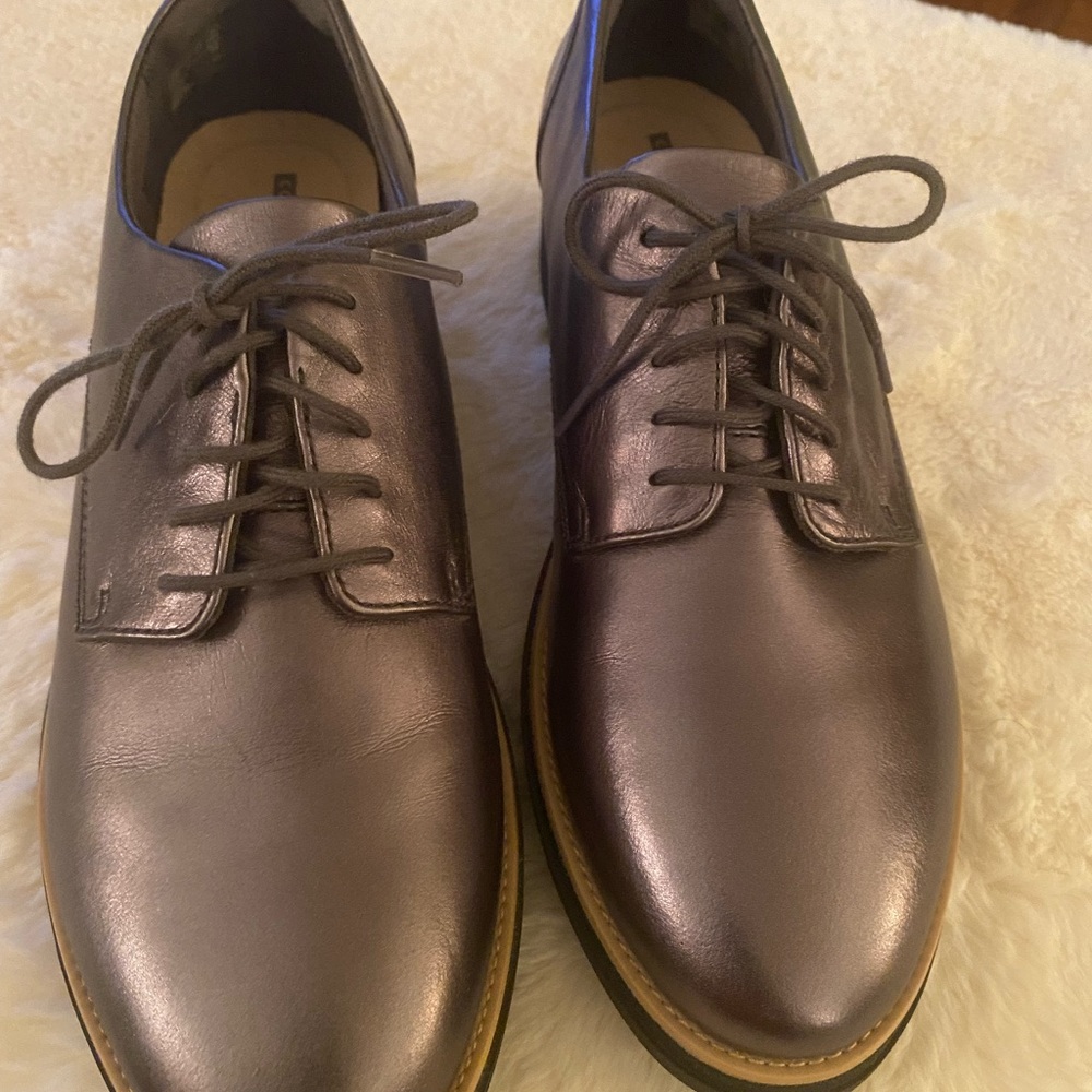 Lace up wedge heeled loafers